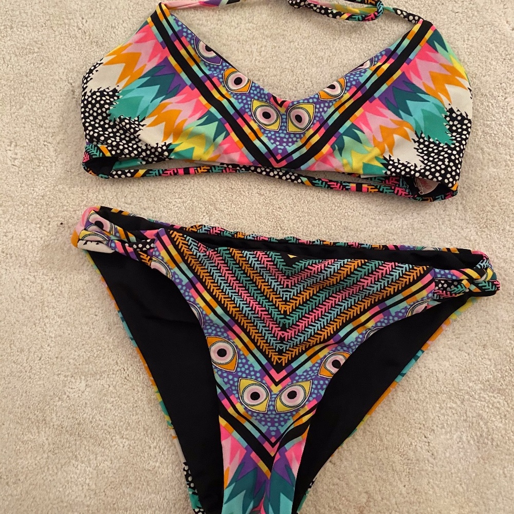 Mara Hoffman neon multi-colored bikini (set)